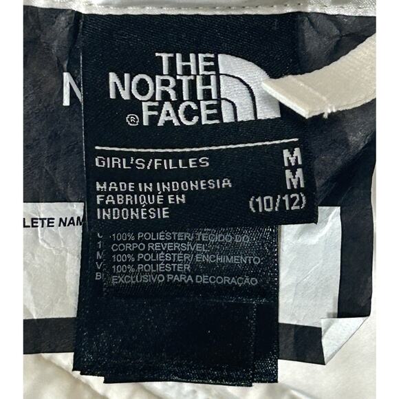 The North Face Reversible Winter Jacket Girls Hooded Soft White Coat 10/12 M - Picture 8 of 10